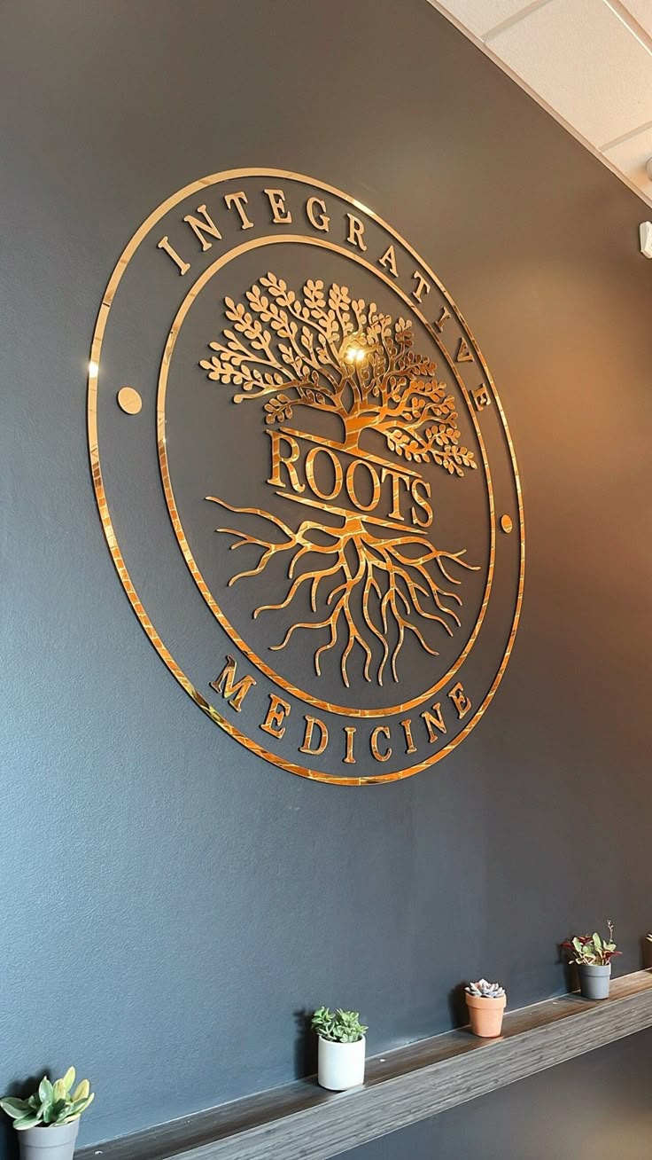 Custom Laser Cut Logo Sign,Lobby Sign, Office Decor, Office Sign for Wall, Office Wall Decor, Brushed Metal Logo, Brushed metal on Pvc